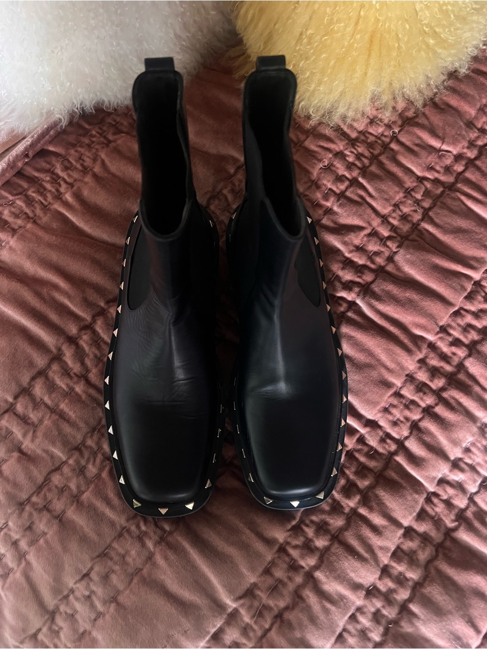 Valentino Garavani Black Leather women’s rockstud Chelsea Boots size 40 Ono nero - Picture 5 of 12